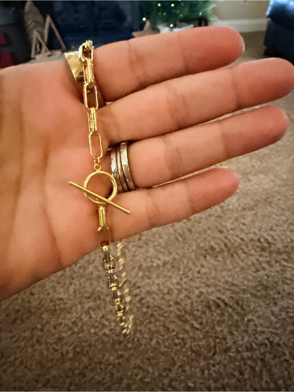 Gold Chain Toggle Necklace - Women's Fashion Jewelry